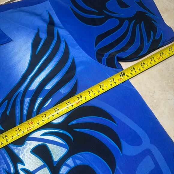 Vintage Dragonfly DF Clothing Blue Button Down Shirt Mens Large Y2K Tribal - Picture 4 of 6